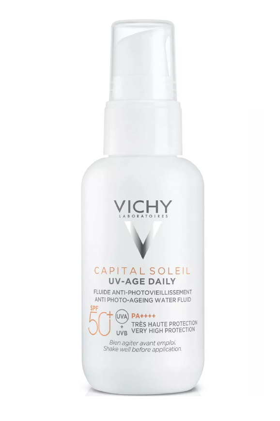 средства против старения: Солнцезащитный флюид Vichy UV-Age Daily SPF 50+