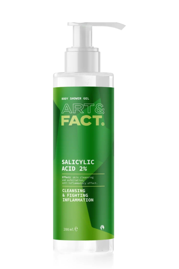 гели для душа с кислотами ART&FACT SALICYLIC ACID 2%