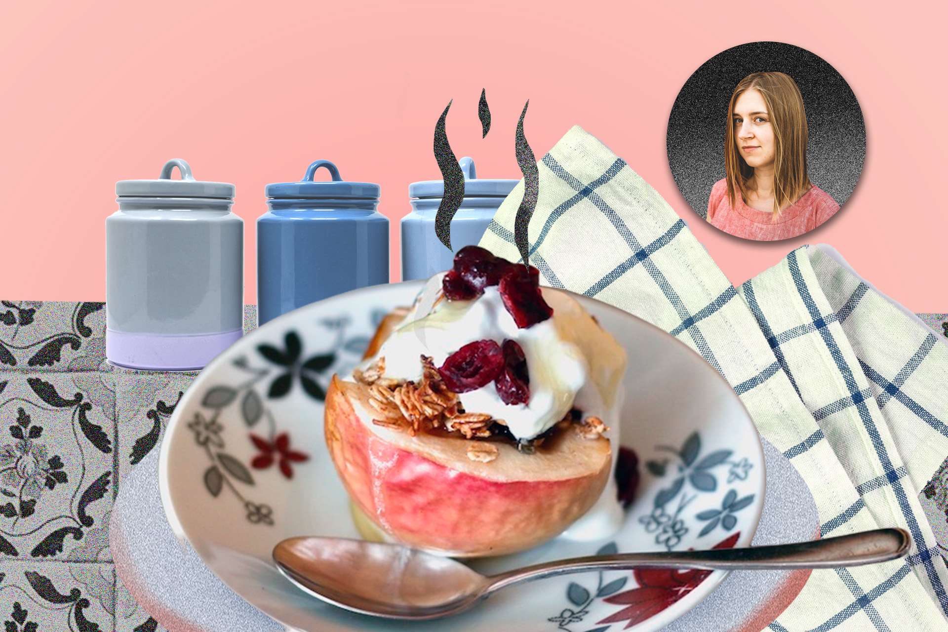 Recept nedeli: zapechyonye yabloki s ovsyankoj i klyukvoj